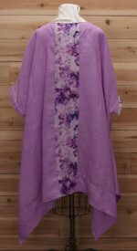 One of a kind cloak made of purple Japanese linen with 2 large front pockets.