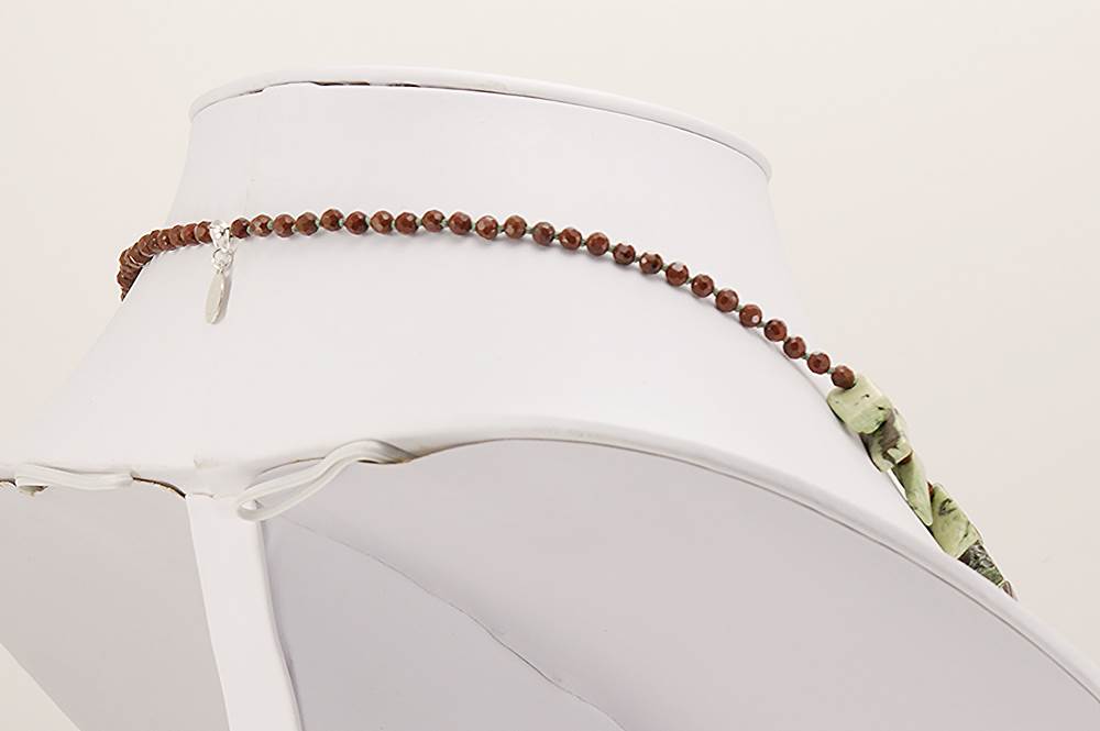 Red jasper beaded necklace.