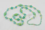Bright light green and turquoise glass bead necklace