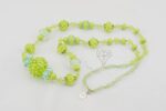 Bright spring green and robin's egg blue glass bead necklace