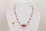 Deep pink glass beaded necklace