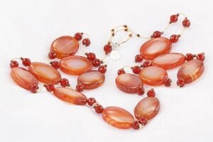 Carnelian semi precious stone necklace.