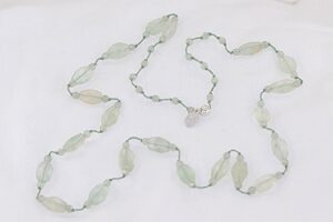 Green, faceted, moss agate, semi precious stone, beaded necklace.