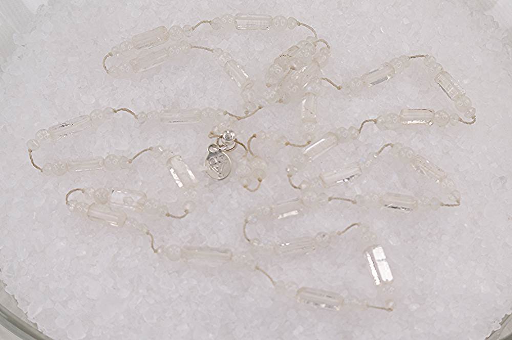 Raw, quartz rock, unpolished, naturally faceted, crystal, necklace