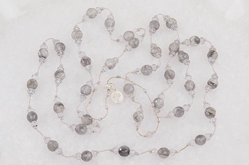 Smokey and clear quartz necklace.