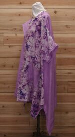 One of a kind stylish purple linen cloak with 2 large front pockets