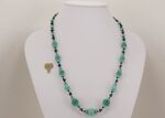 Green kryptonite colored glass bead necklace