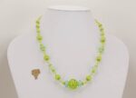 light spring green and robin's egg blue glass bead necklace