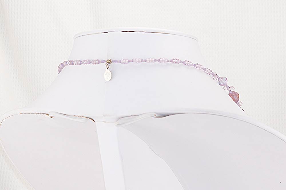 Pink and lavender beaded necklace