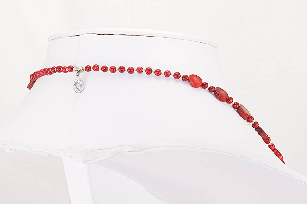 Red coral and turquoise necklace.