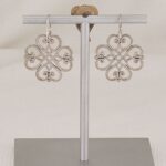 Handmade 925 sterling silver scroll work quatrefoil earrings.