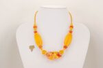 orange and yellow glass bead necklace