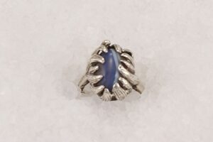 Blue lace agate and sterling silver ring.