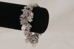 Handmade sterling silver leaf charm bracelet.