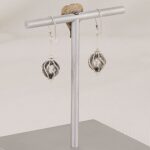 Handmade sterling silver spiral ball shaped earrings.