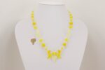 yellow handmade glass beaded necklace