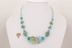 necklace with ocean colored murrini glass beads