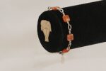 Bracelet, handmade with natural sunstone and sterling silver.