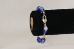Sky blue bead bracelet with sterling silver.