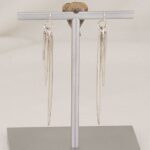 Handmade sterling silver organic spike earrings.