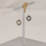 Spiral ball earrings made of sterling silver.