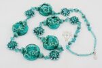 Turquoise glass bead necklace