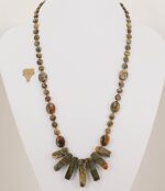 Handmade grey picture jasper necklace.