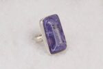 Sterling silver and purple, charloite, handmade ring.