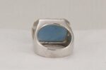 Aqua blue chalcedony sterling silver ring.