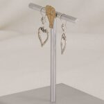 Handmade organic heart earrings made of sterling silver.