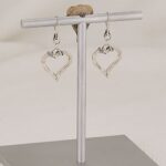 Beautiful, handmade sterling silver organic heart earrings.
