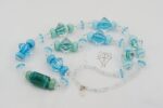 blue moonstone glass beaded necklace