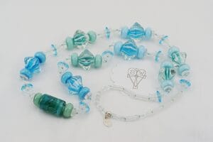 blue moonstone glass beaded necklace