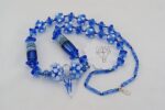 cobalt blue bead statement necklace
