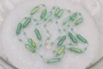 Spring green and turquoise blue, glass bead necklace
