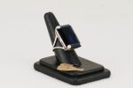 Sterling silver statement ring with Cobalt blue Maxixe beryl crystal stone