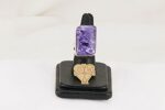 Charoite and sterling silver handmade ring.