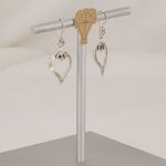 Handmade sterling silver organic heart earrings.