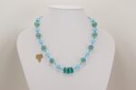 turquoise blue glass beaded necklace