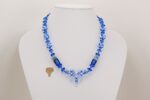 Cobalt and white and made glass bead statement necklace.