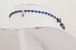 Cobalt blue glass bead necklace with sterling silver highlights