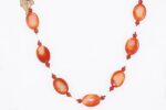 Handmade necklace with carnelian agate.