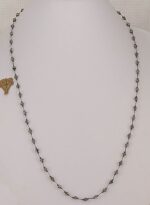 Rutilated, faceted black smokey quartz and hematite beaded necklace.