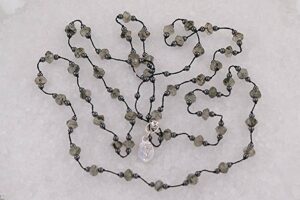 Faceted, rutilated, smokey black quartz and hematite necklace.