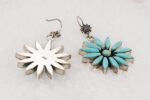 Sterling silver and turquoise flower earrings