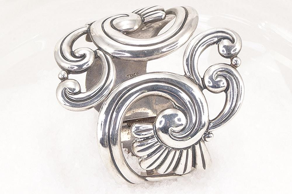 Taxco vintage sterling silver bracelet showing logo stamp.