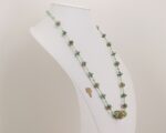 beaded green necklace silver accents