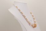 peachy blush pink glass bead necklace