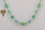 Light green and turquoise glass bead necklace.