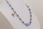 Lavender and light blue glass bead necklace.